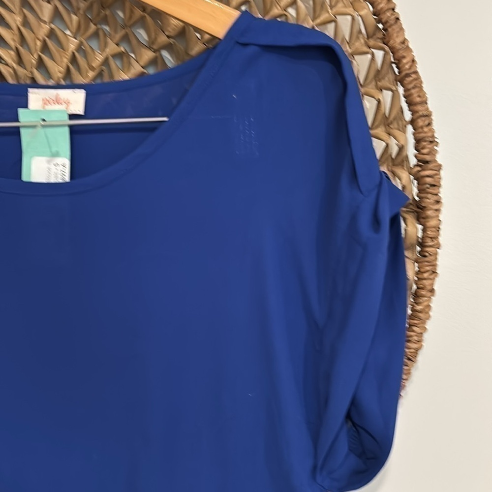 Pixley Eskiva crochet cutout blouse cobalt blue size small nwt - Picture 2 of 5